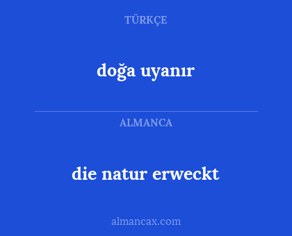 doğa uyanır - die natur erweckt