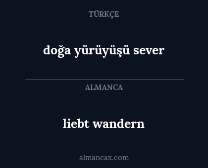 liebt wandern - doğa yürüyüşü sever