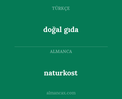 naturkost - doğal gıda