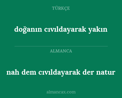 doğanın cıvıldayarak yakın - nah dem cıvıldayarak der natur