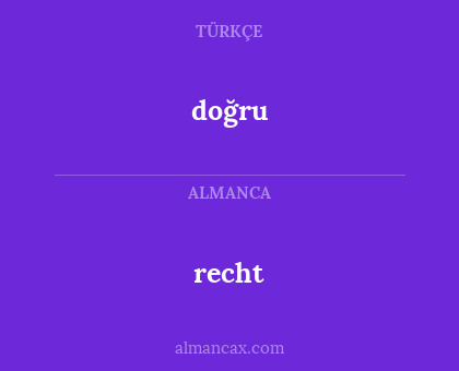 recht - doğru