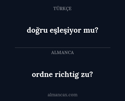 doğru eşleşiyor mu? - ordne richtig zu?