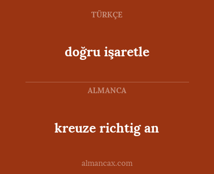 kreuze richtig an - doğru işaretle