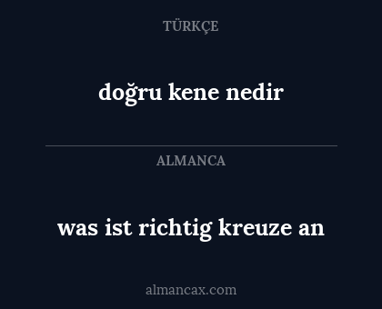 was ist richtig kreuze an - doğru kene nedir