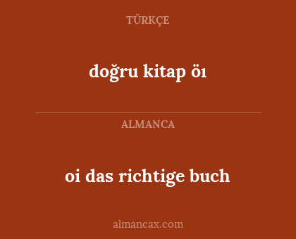 doğru kitap öı - oi das richtige buch
