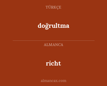 doğrultma - richt