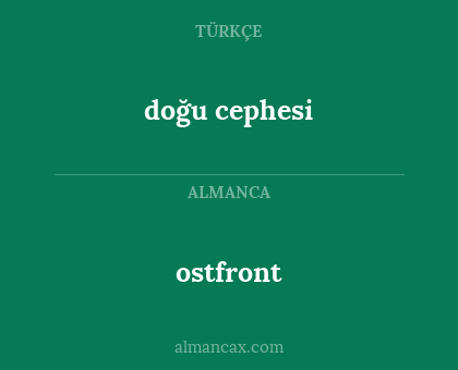 doğu cephesi - ostfront