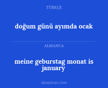 doğum günü ayımda ocak - meine geburstag monat is january