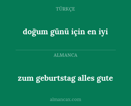 zum geburtstag alles gute - doğum günü için en iyi