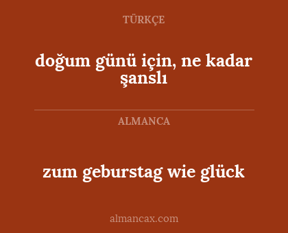 doğum günü için, ne kadar şanslı - zum geburstag wie glück