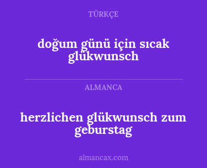 doğum günü için sıcak glükwunsch - herzlichen glükwunsch zum geburstag