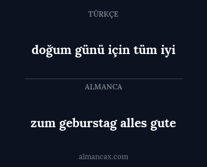 doğum günü için tüm iyi - zum geburstag alles gute