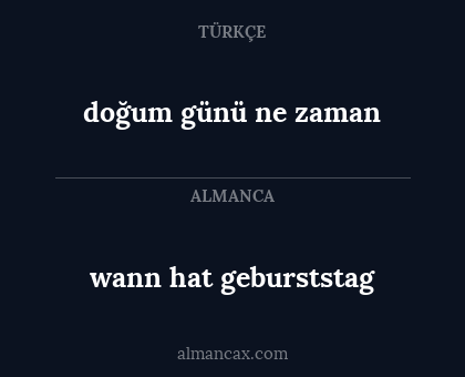 doğum günü ne zaman - wann hat geburststag