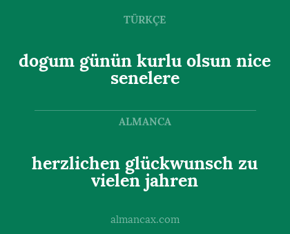 dogum günün kurlu olsun nice senelere - herzlichen glückwunsch zu vielen jahren