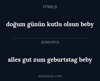 alles gut zum geburtstag beby - doğum günün kutlu olsun beby