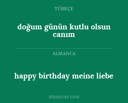 doğum günün kutlu olsun canım - happy birthday meine liebe
