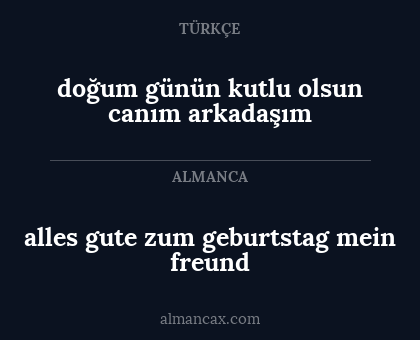 doğum günün kutlu olsun canım arkadaşım - alles gute zum geburtstag mein freund