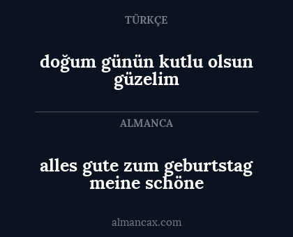 alles gute zum geburtstag meine schöne - doğum günün kutlu olsun güzelim