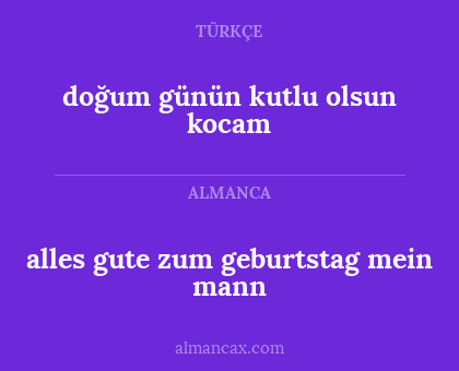 alles gute zum geburtstag mein mann - doğum günün kutlu olsun kocam