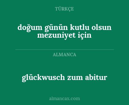 doğum günün kutlu olsun mezuniyet için - glückwusch zum abitur