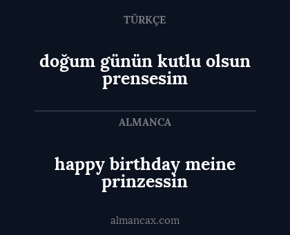 happy birthday meine prinzessin - doğum günün kutlu olsun prensesim