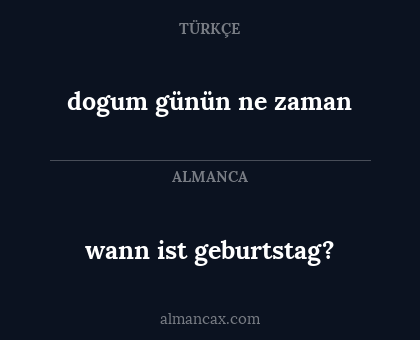 dogum günün ne zaman - wann ist geburtstag?