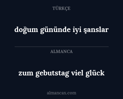 doğum gününde iyi şanslar - zum gebutstag viel glück