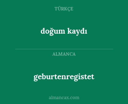 doğum kaydı - geburtenregistet