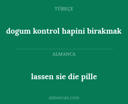lassen sie die pille - dogum kontrol hapini birakmak
