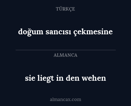 doğum sancısı çekmesine - sie liegt in den wehen