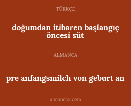 doğumdan itibaren başlangıç öncesi süt - pre anfangsmilch von geburt an