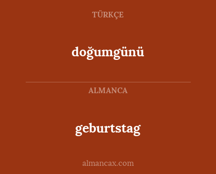 doğumgünü - geburtstag