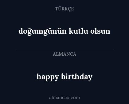 happy birthday - doğumgünün kutlu olsun