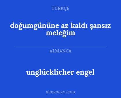 doğumgününe az kaldı şansız meleğim - unglücklicher engel