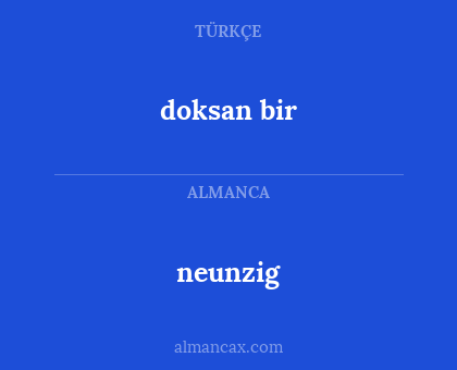 neunzig - doksan bir