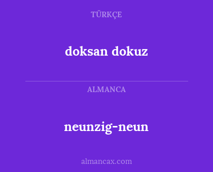 doksan dokuz - neunzig-neun
