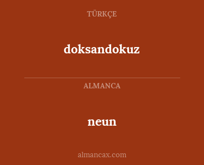 neun - doksandokuz