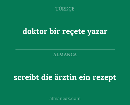 doktor bir reçete yazar - screibt die ärztin ein rezept