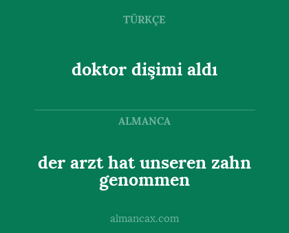 der arzt hat unseren zahn genommen - doktor dişimi aldı