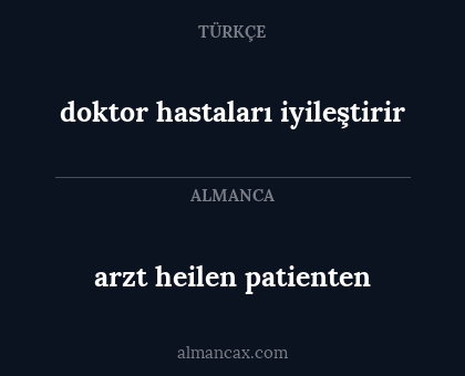 doktor hastaları iyileştirir - arzt heilen patienten