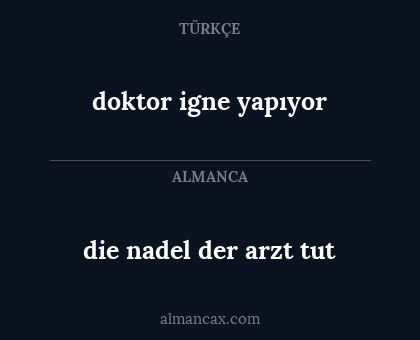 die nadel der arzt tut - doktor igne yapıyor