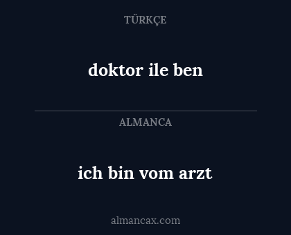 doktor ile ben - ich bin vom arzt