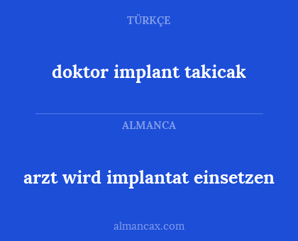 arzt wird implantat einsetzen - doktor implant takicak