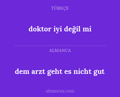 doktor iyi değil mi - dem arzt geht es nicht gut
