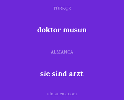 doktor musun - sie sind arzt