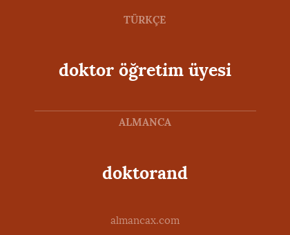 doktor öğretim üyesi - doktorand