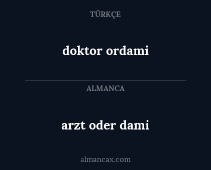 doktor ordami - arzt oder dami