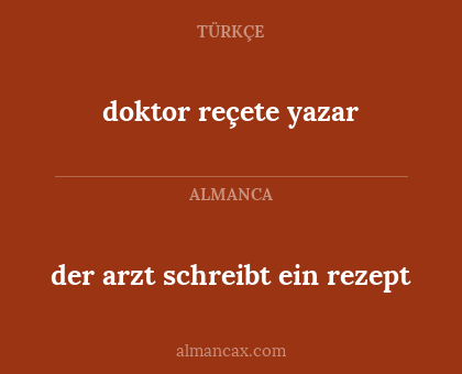 doktor reçete yazar - der arzt schreibt ein rezept