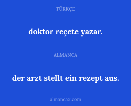 doktor reçete yazar. - der arzt stellt ein rezept aus.