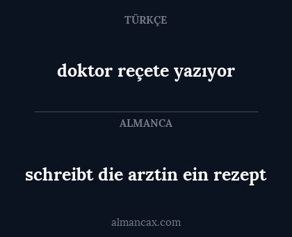 schreibt die arztin ein rezept - doktor reçete yazıyor